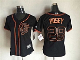 Women San Francisco Giants #28 Buster Posey Black Alternate New Cool Base Stitched Baseball Jersey,baseball caps,new era cap wholesale,wholesale hats